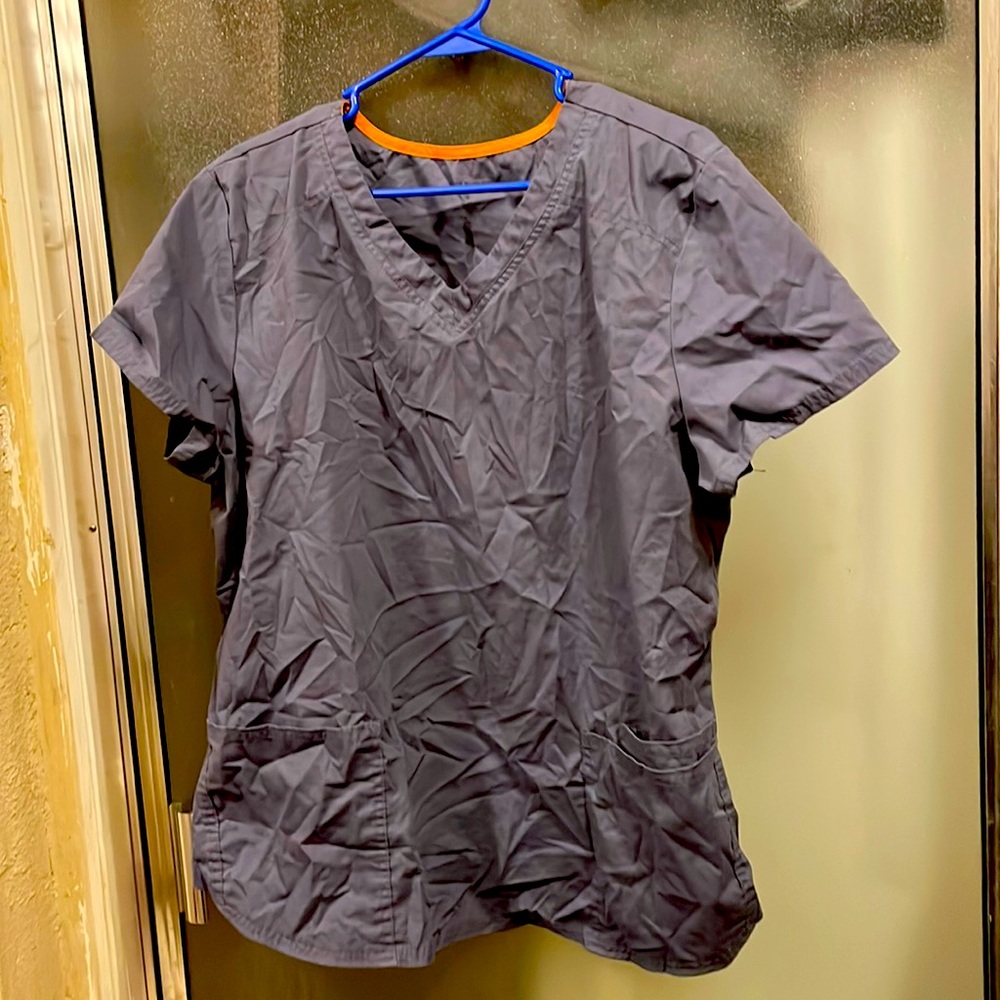 Gray XL Womens scrub top